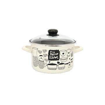 

Metalac Hluboký kónický smaltovaný hrnec s poklicí Retro Kitchen, 16 cm, 2 l