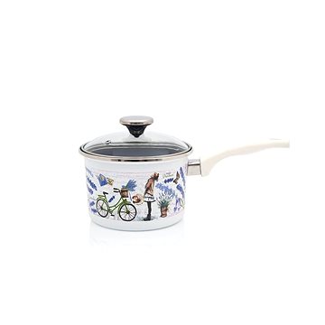 

Metalac Smaltovaný rendlík se skleněnou poklicí, provance, 16 cm, 2,6 l