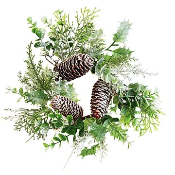 

DOMMIO Vánoční věnec - zelený s jinovatkou, 28 cm