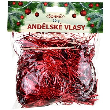 

DOMMIO Vánoční ozdoby - andělské vlasy, červené, 30g