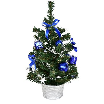 

DOMMIO Vánoční stromek zdobený - modrý, 25 cm