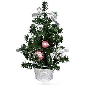 

DOMMIO Vánoční stromek zdobený - růžový, 25 cm