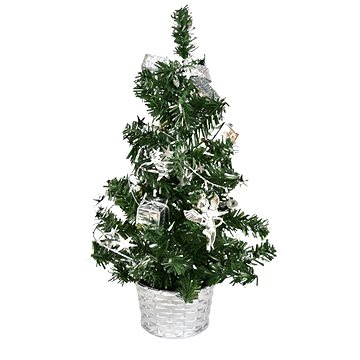 

DOMMIO Vánoční stromek zdobený - stříbrný, 25 cm