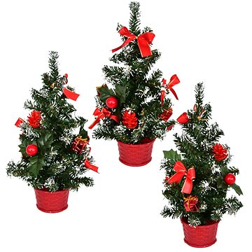 

DOMMIO Vánoční stromek zdobený - červený, 25 cm, 3 ks