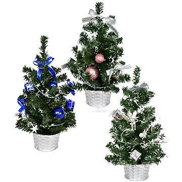 

DOMMIO Vánoční stromek zdobený - mix barev, 25 cm, 3 ks