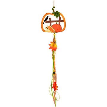 

Dommio Závěs dřevěná dýně s ptáčkem 55 cm