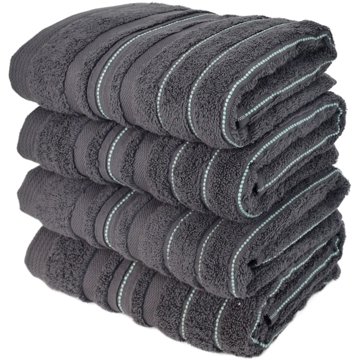 

DOMMIO Stripes Sada froté ručníků 50 × 90 cm 4 ks šedé