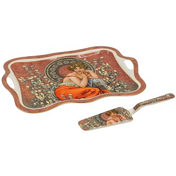 

HOME ELEMENTS Talíř s náčiním na dort 35 cm Mucha tmavý
