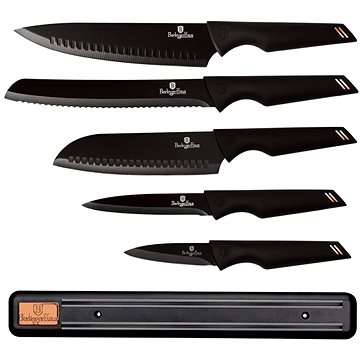 

BERLINGERHAUS Sada nožů s magnetickým držákem 6 ks Black Rose Collection