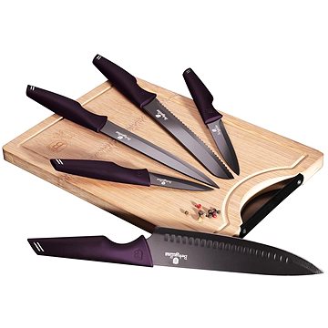 

BERLINGERHAUS Sada nožů s nepřilnavým povrchem + prkénko 6 ks Purple Eclipse Collection