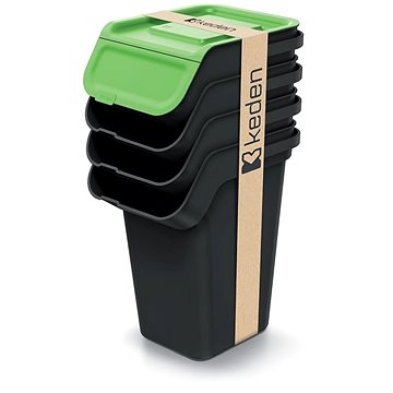 

Prosperplast Odpadkový koš KADDI Q SET recyklovaně černý s filtrem, objem 4× 25 l