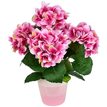 

DOMMIO Hortenzie růžová 5 květů v keramickém květináči 40 × 30 cm