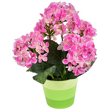 

DOMMIO Hortenzie růžová 5 květů v keramickém květináči 33 × 27 cm