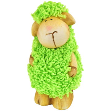 

DOMMIO Velikonoční dekorace - Ovečka keramická, kudrnatá, zelená, 12 cm