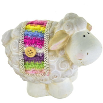 

DOMMIO Velikonoční dekorace - Ovečka keramická ve svetru, 10 cm