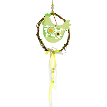 

DOMMIO Velikonoční dekorace závěsná - Věneček, slepička, 30 cm