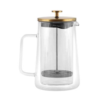 

Vialli Design Konvice French Press, dvoustěnná 1000 ml, zlatá_DIVA 9286