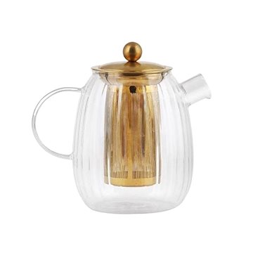 

Vialli Design Konvice skleněná na čaj s nerezovým sítkem, 1 l_TULIP 9316