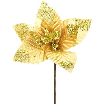 

Dommio Poinsetie třpytivá zlatá O25 cm