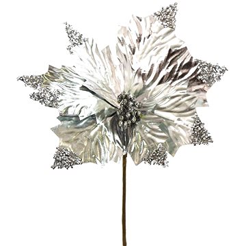 

Dommio Poinsetie stříbrná O30 cm