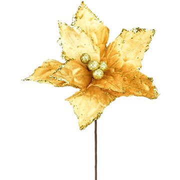 

Dommio Poinsetie třpytivá zlatá O25 cm
