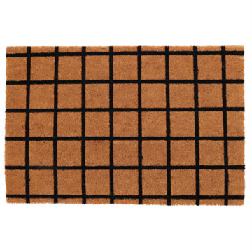 

Home Styling Collection Rohožka z kokosového vlákna, vzorovaná, 59 × 39 cm, kostkovaný vzor