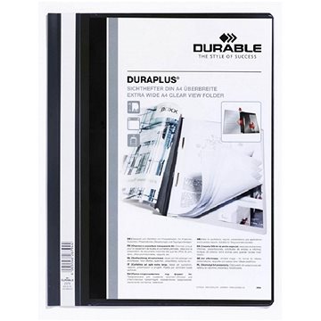 

DURABLE A4, plastový, s kapsou, černý
