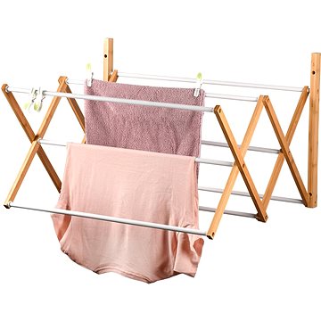 

KESPER Sušák na prádlo nástěnný, skládací, bambus, kov 71 × 59 × 45 cm