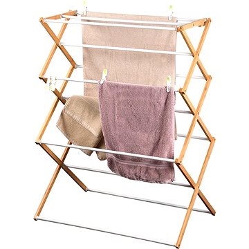 

KESPER Sušák na prádlo skládací, bambus, kov 74 × 100 × 43 cm