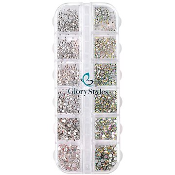 

GloryStyles Sada kamínků na nehty 03 – mix crystal/crystal AB