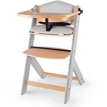 KINDERKRAFT Židlička jídelní Enock s polstrováním Grey wooden, Premium