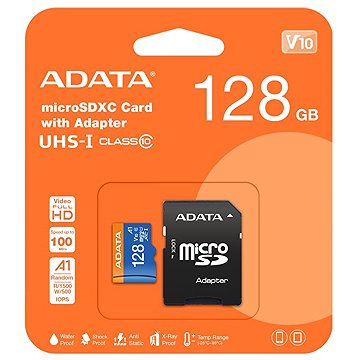 

ADATA MicroSDXC 128GB Premier + SD adaptér