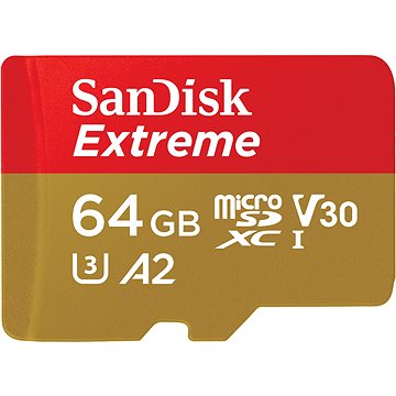 

SanDisk microSDXC 64GB Extreme Action Cams and Drones + Rescue PRO Deluxe + SD adaptér