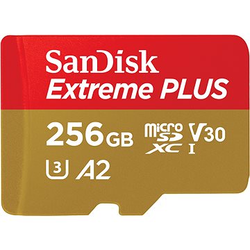 SanDisk microSDXC 256GB Extreme PLUS + Rescue PRO Deluxe + SD adaptér - Paměťová karta