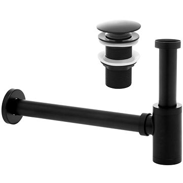

DuraHome Výpusť KLIK-KLAK + sifon, HAPPO 46397, černá, matná, bez přepadu