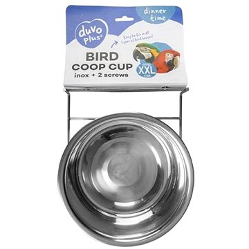 

DUVO+ Nerezová miska pro ptáky na přišroubování do klece + 2 šrouby XXL 1810 ml průměr 21 cm