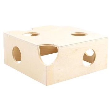

DUVO+ Domeček dřevěný pro drobné hlodavce 17 × 17 × 7,7 cm sýr