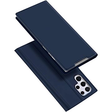 Skin Pro knížkové kožené pouzdro na Samsung Galaxy S22 Ultra, modré