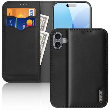

Dux Ducis Hivo flipové kožené pouzdro pro iPhone 16 Black
