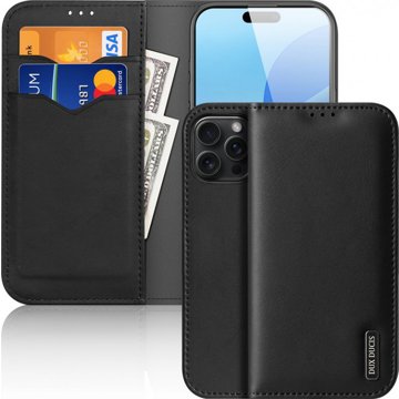

Dux Ducis Hivo flipové kožené pouzdro pro iPhone 16 Pro Black