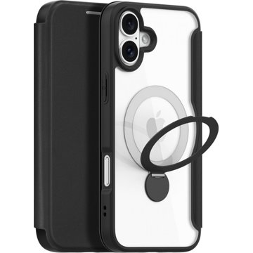 

Dux Ducis Skin X Pro flipové kožené pouzdro s Ring Stand pro iPhone 16 Black