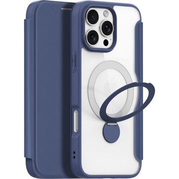 

Dux Ducis Skin X Pro flipové kožené pouzdro s Ring Stand pro iPhone 16 Pro Blue