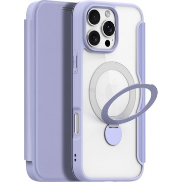 

Dux Ducis Skin X Pro flipové kožené pouzdro s Ring Stand pro iPhone 16 Pro Max Purple