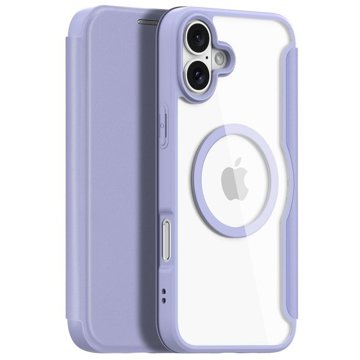 

Dux Ducis Skin X Pro Magnetické Flipové kožené pouzdro pro iPhone 16 Purple