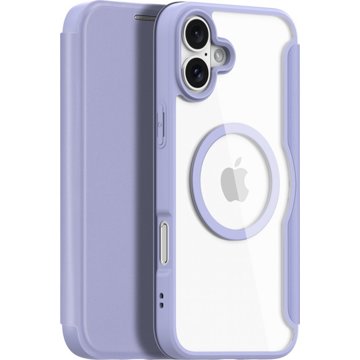 

Dux Ducis Skin X Pro Magnetické Flipové kožené pouzdro pro iPhone 16 Plus Purple