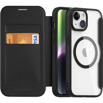 

DUX DUCIS Skin X flipové kožené pouzdro pro iPhone 15 Pro Max Černý