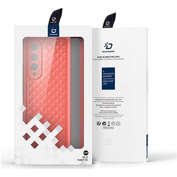

DUX DUCIS Venice kožené pouzdro pro Samsung Galaxy Z Fold3 5G Pink Red