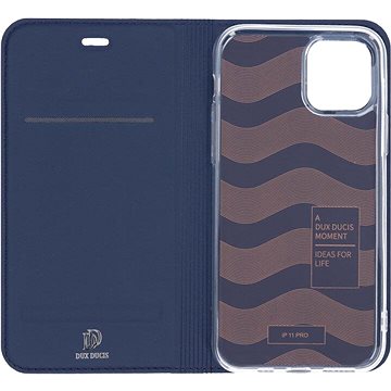 

DUX DUCIS Skin Pro flipové kožené pouzdro pro iPhone 11 Pro Modrá