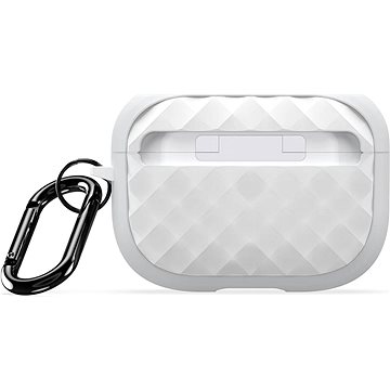 

DUX DUCIS Pecc Serie Rhombus s karabinou pro AirPods Pro 2 stříbrno-bílé