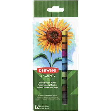 

DERWENT Academy Soft Pastels hranaté barevné křídy - balení 12 ks